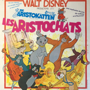 "Les Aristochats" - Affiche de cinéma originale des années '60 - Walt Disney Productions