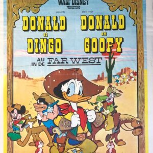Donald et Dingo in the Far West - Affiche de cinéma originale des années '60 - Walt Disney Productions