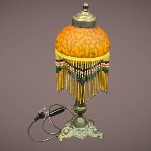 Lampe de table vintage avec abat-jour en pâte de verre moucheté